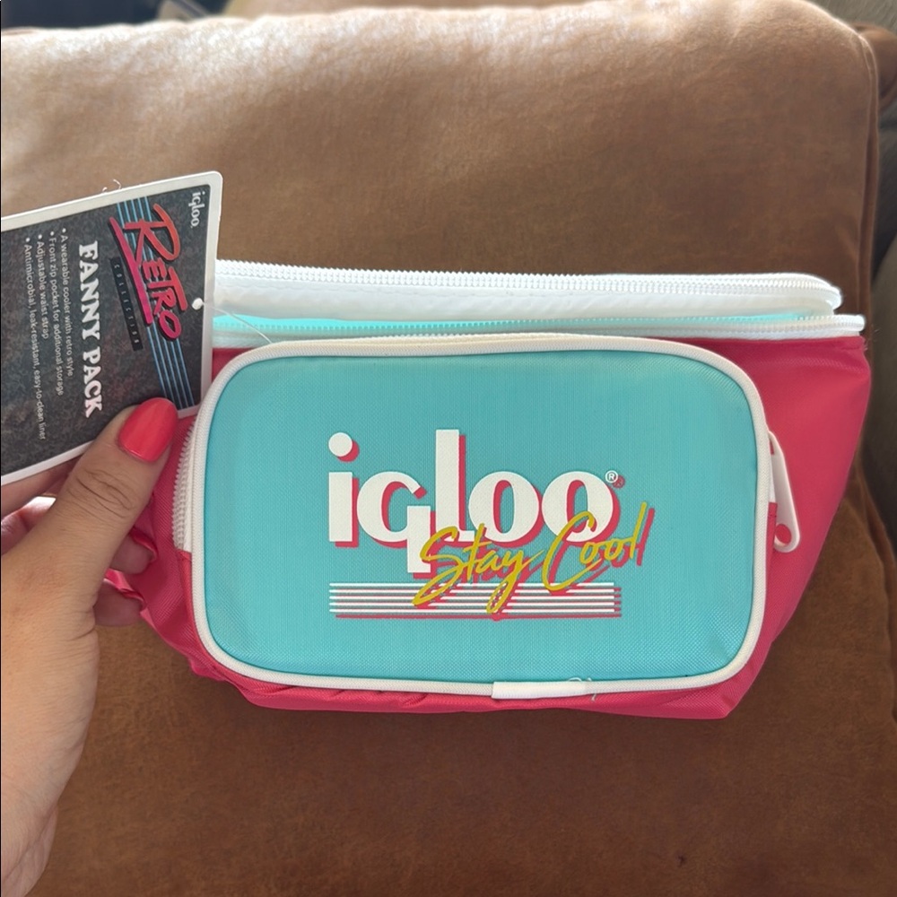 Igloo Retro Fanny Pack in Pink and Blue